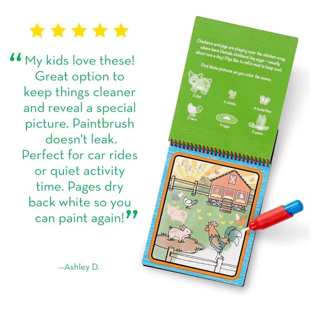 Reusable Water-Reveal Kids Activity Pad Book